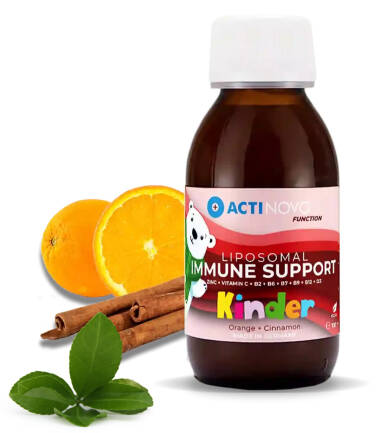 Liposomalny Immune Support Kids - Pomarańcza & Cynamon 100ml Wsparcie układu odpornościowego dla dzieci ActiNovo